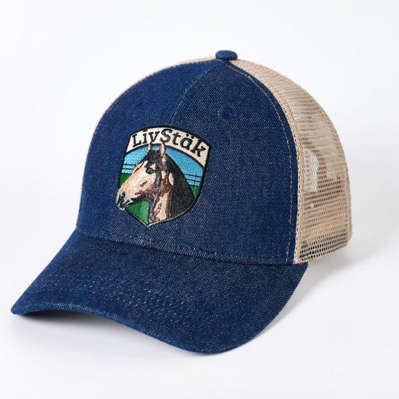 LIVSTAK TRUCKER HAT, HORSE DESIGN, ADJUSTABLE SNAPBACK, FASHION CAP, C2LVK09 - Picture 1 of 10